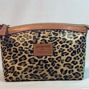 Vtg Cavalcanti Leopard Cosmetic Print Bag